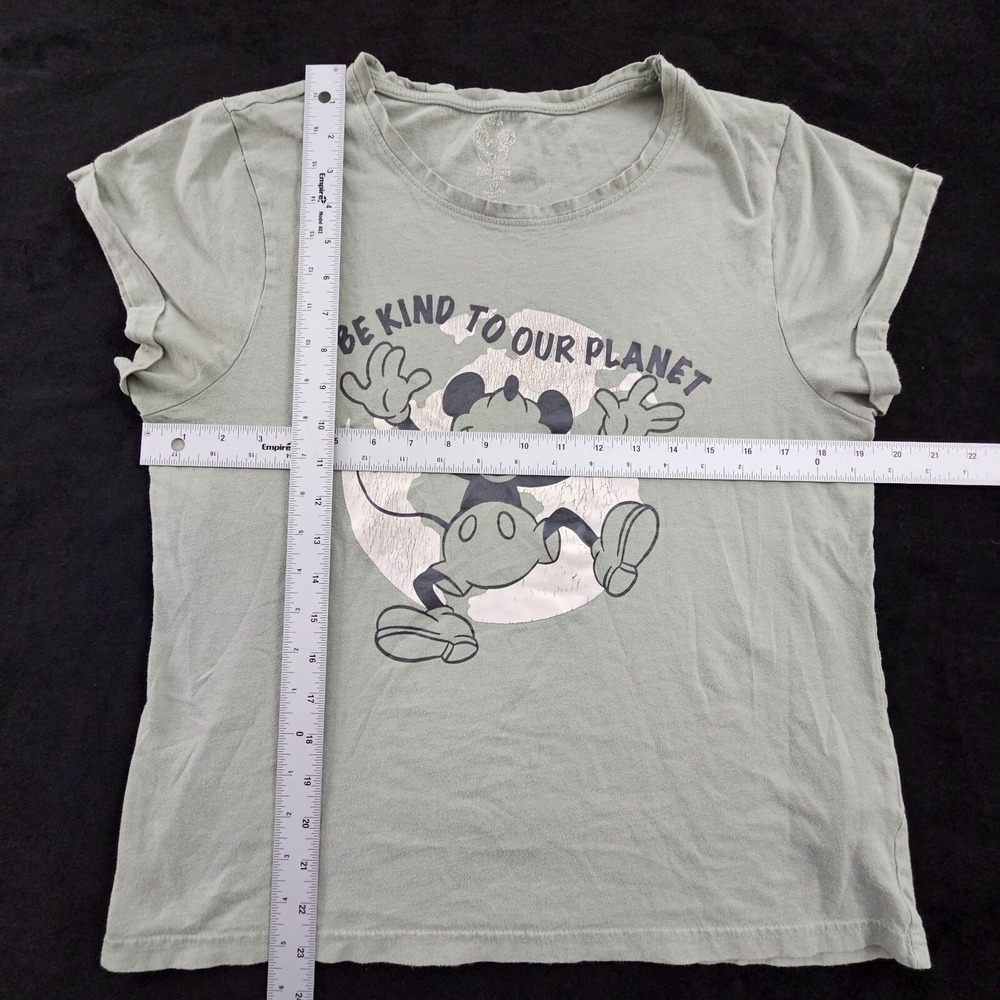 Be Kind to Our Planet Mickey Mouse Disney Green Short Sleeve T-Shirt Women's M - Picture 5 of 7